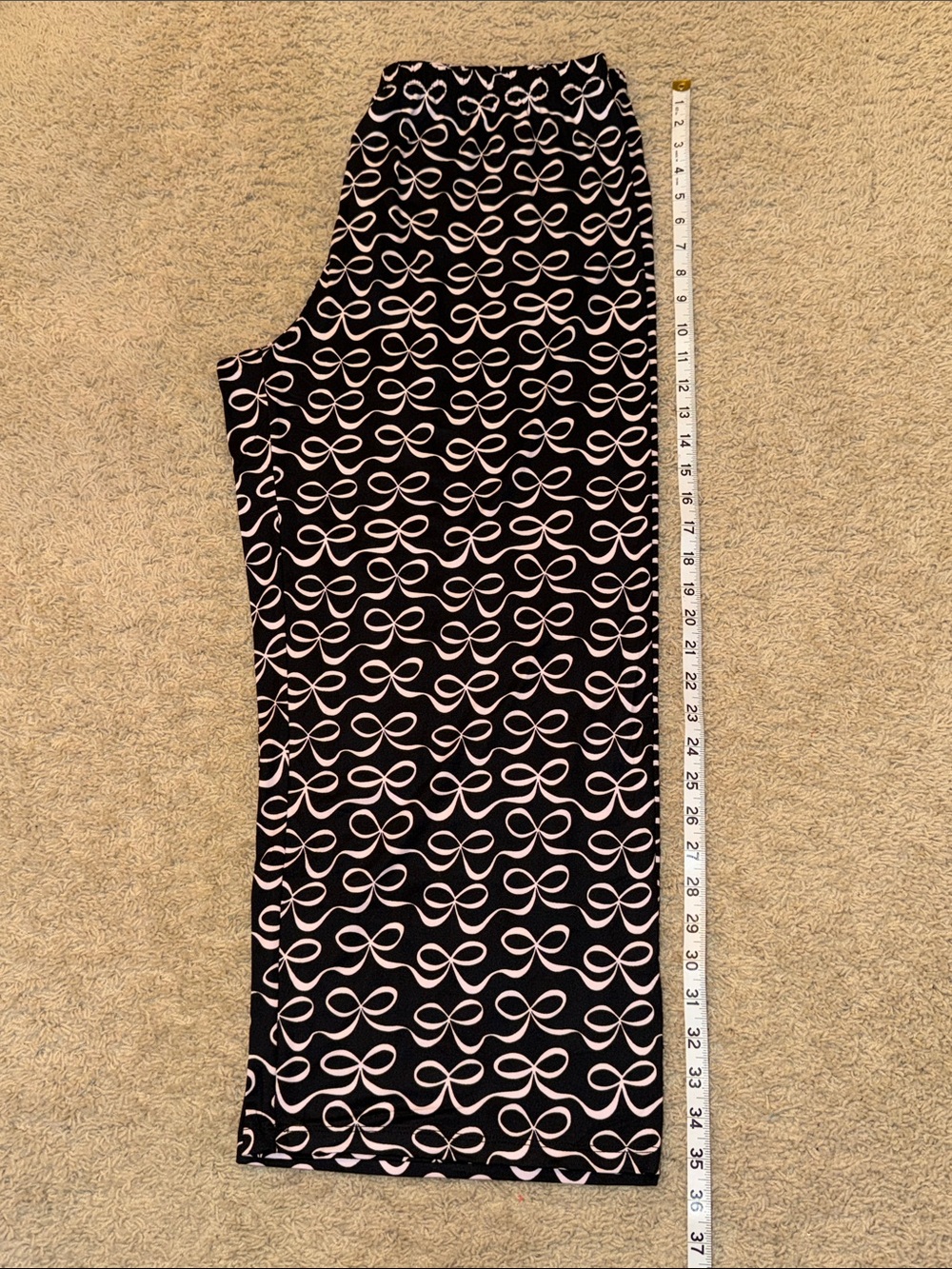 kate spade Black Pajama Set with Pale Pink Bow Print - Picture 9 of 15